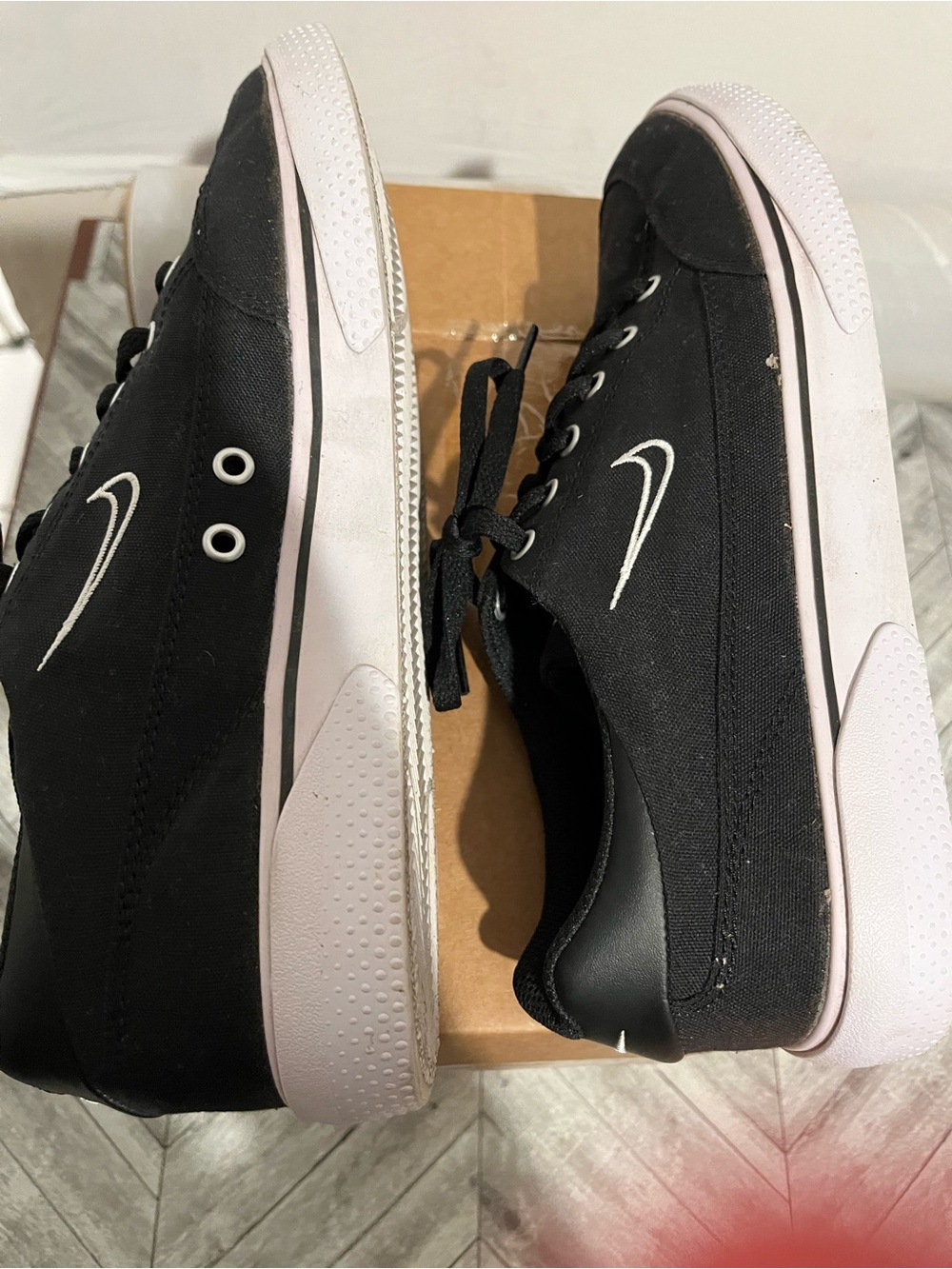 Nike Black Sneakers with Light Pink Accents